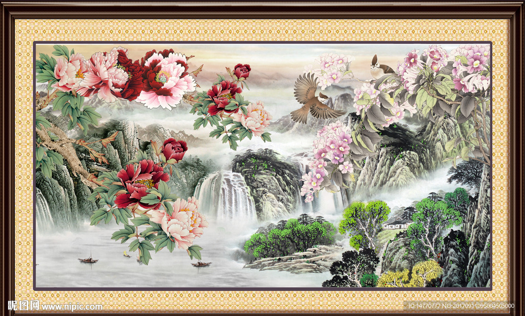 山水国画 花鸟图
