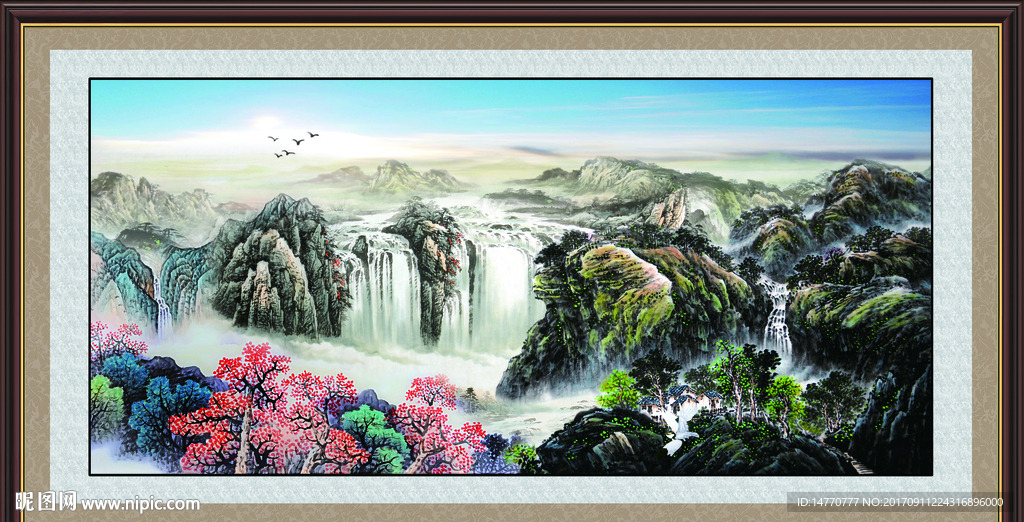 水墨山水国画