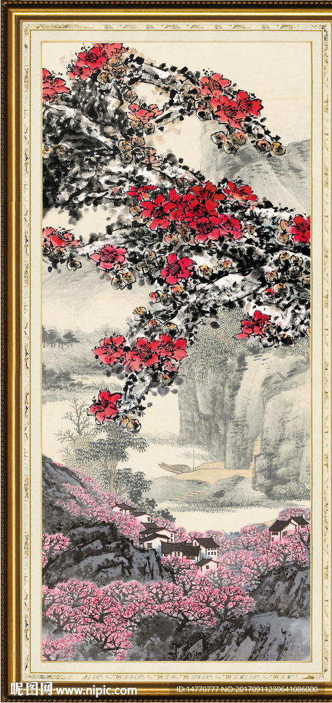 竖幅国画 梅花图