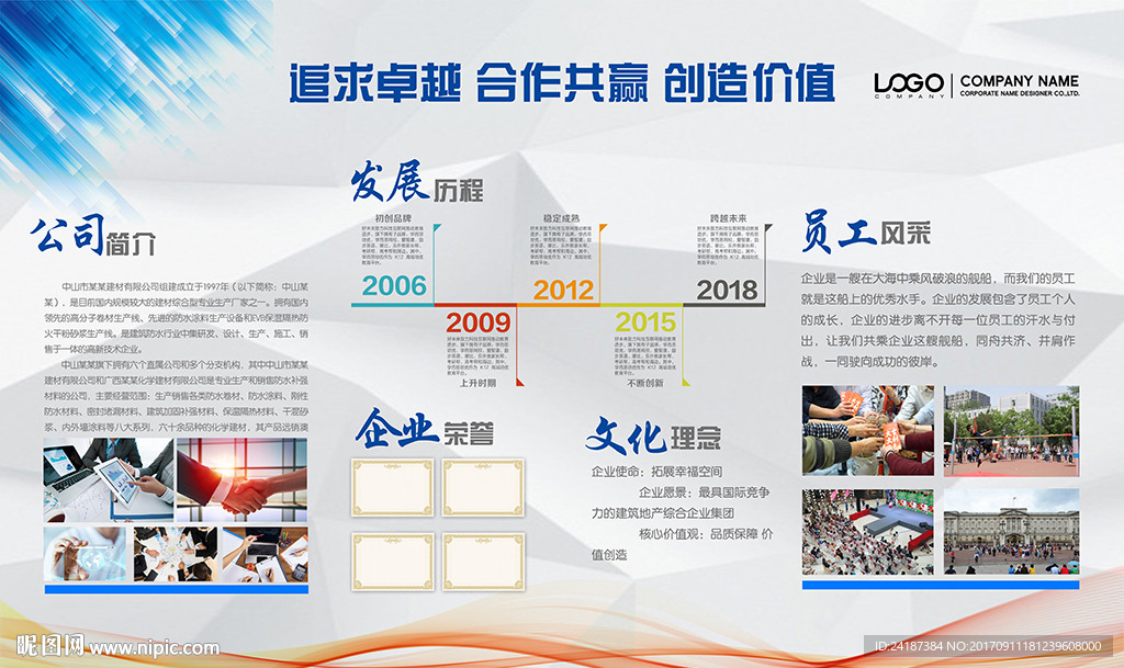 企业文化展板公司文化墙