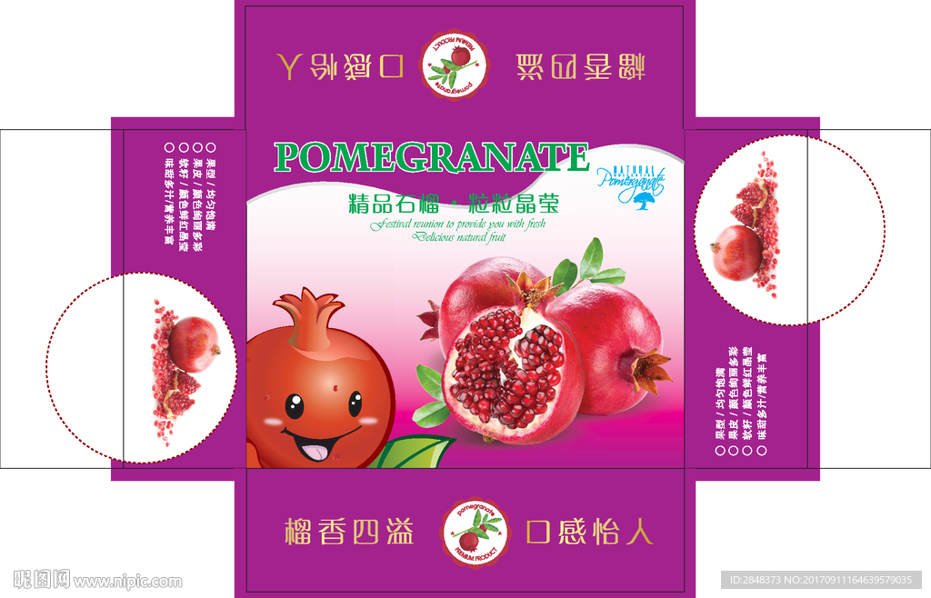 进口卡通石榴箱 紫色