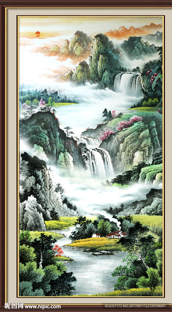 竖幅山水画