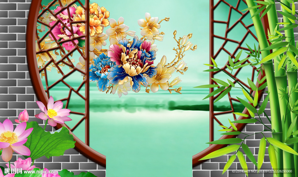 中式背景墙