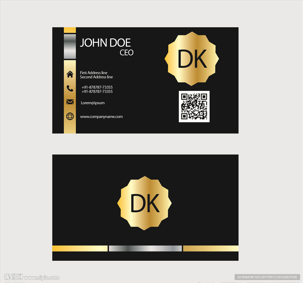 黑色高雅名片设计