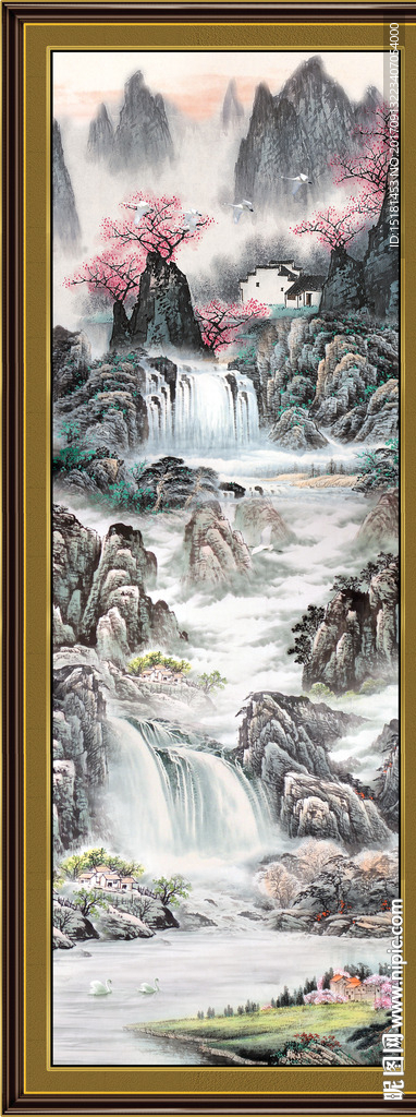 竖幅国画