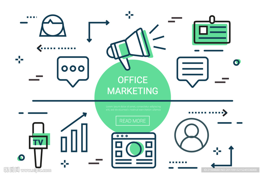 精致矢量抽象工作推广插画