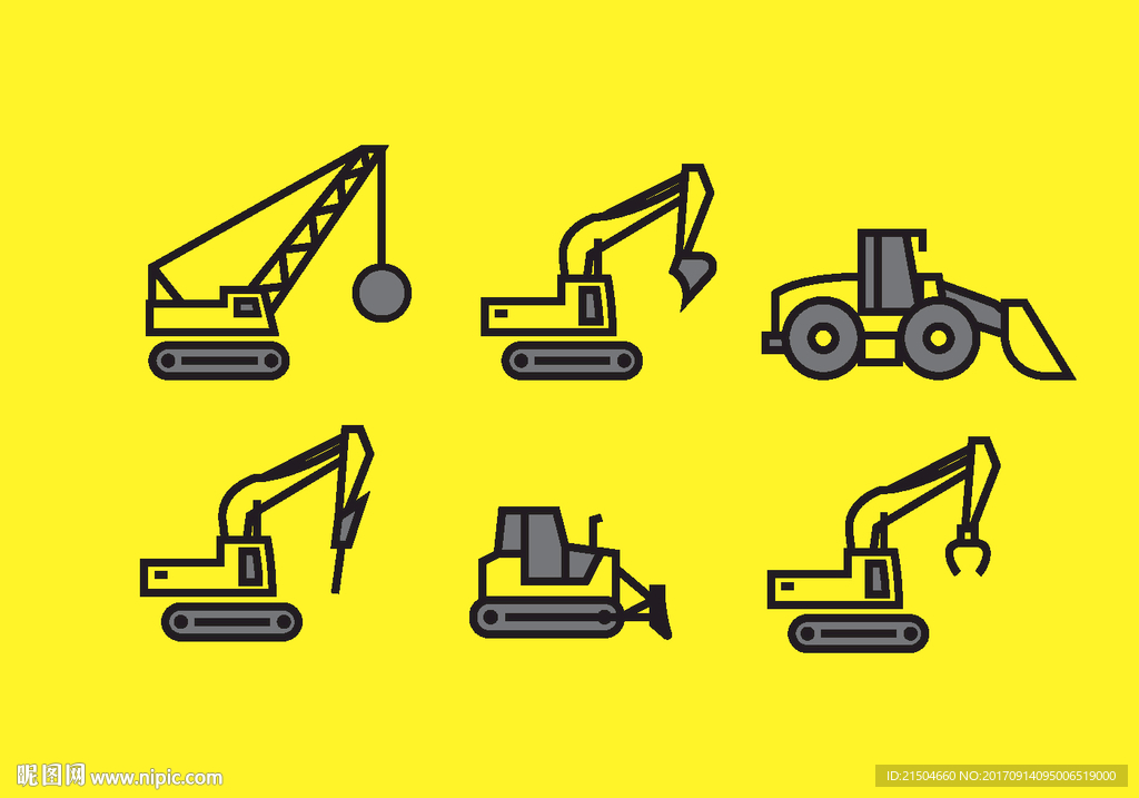 精致矢量细线建筑车辆图标