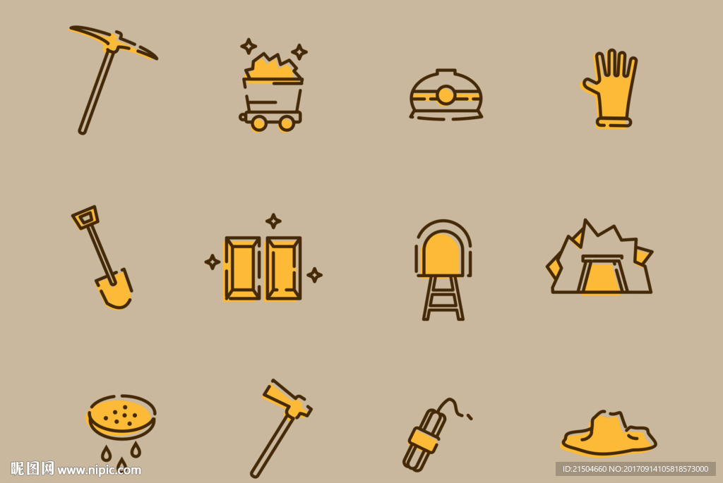 精致矢量黄金矿工图标