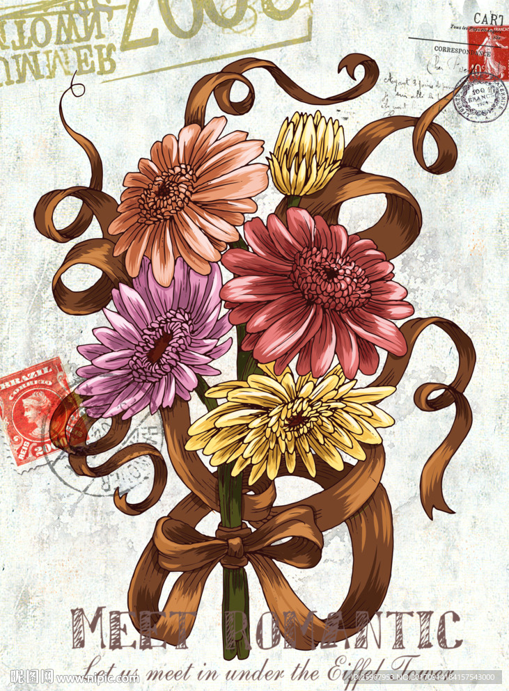 欧式花卉装饰图