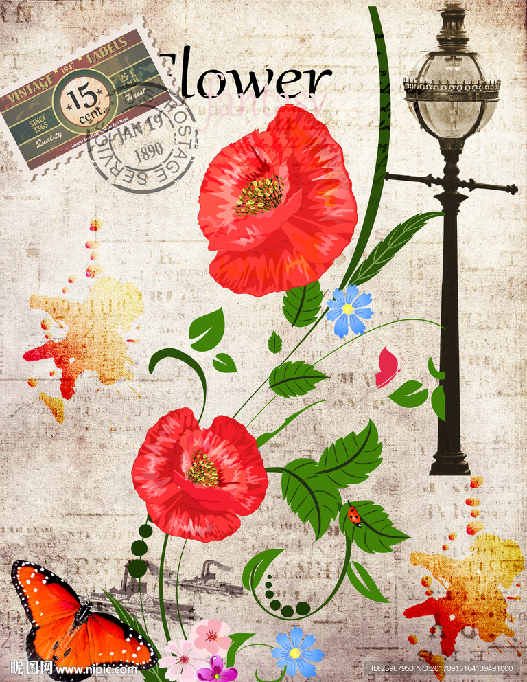 欧式花卉装饰图