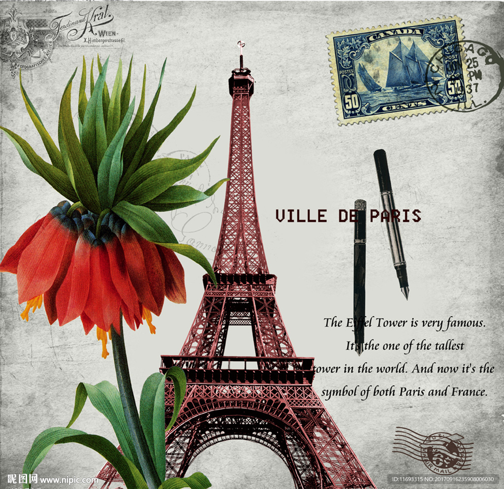 欧式复古巴黎背景墙