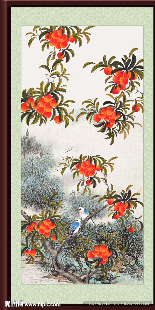国画花鸟 硕果累累
