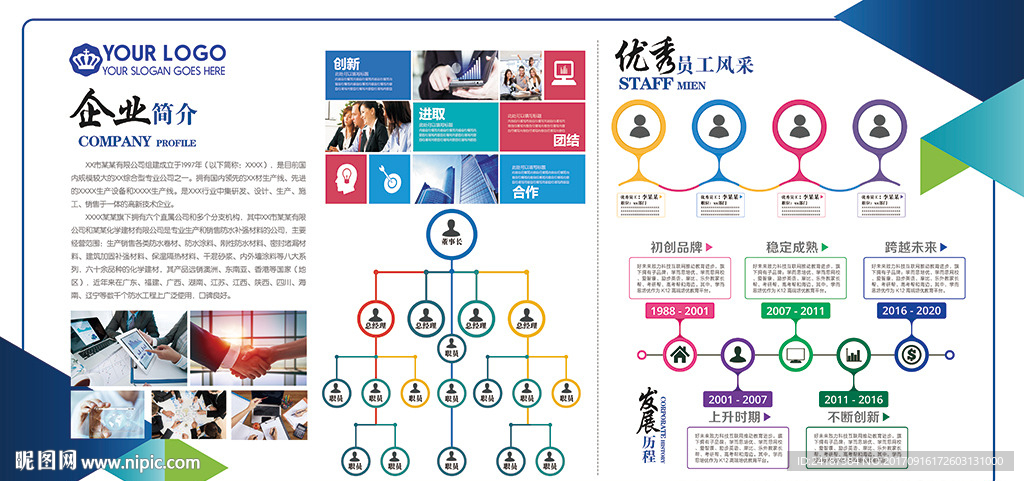 简洁大气企业发展文化墙
