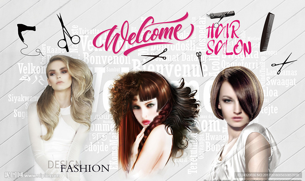 美容美发装饰画背景墙