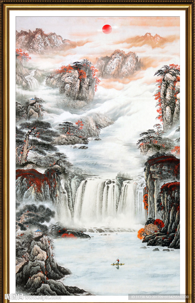 竖幅山水画