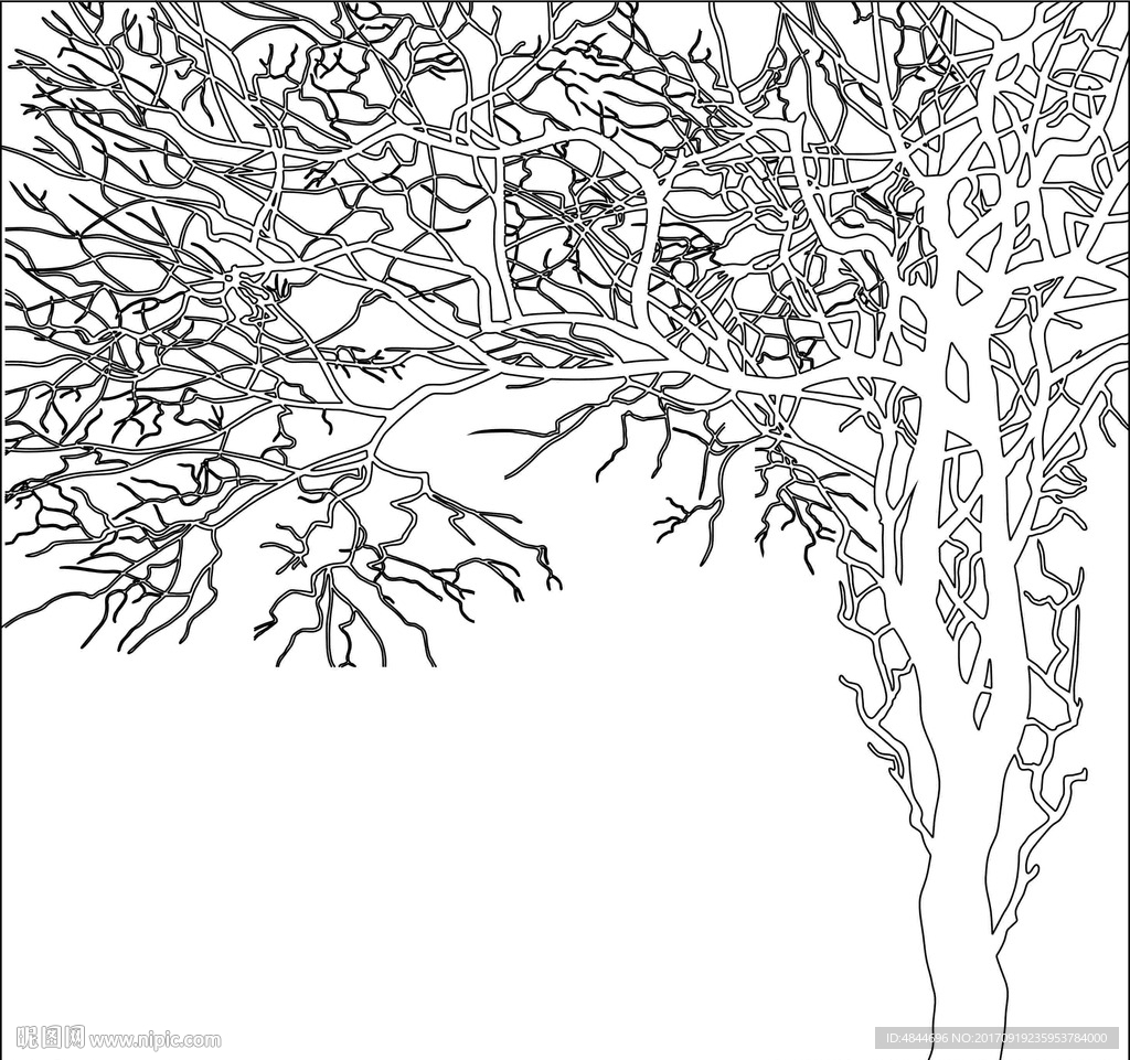 树的抽象画点线面图片