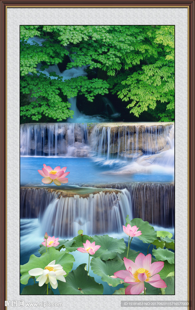流水生财 荷花