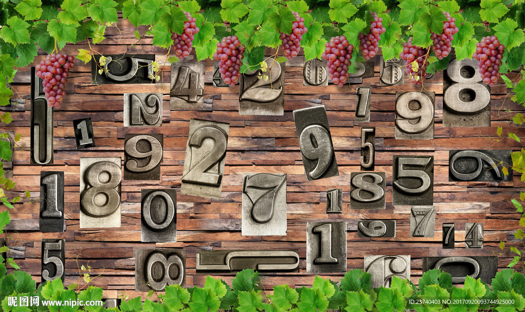 电视背景墙阿拉伯数字