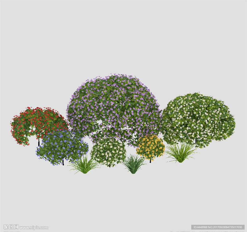 大小花丛模型