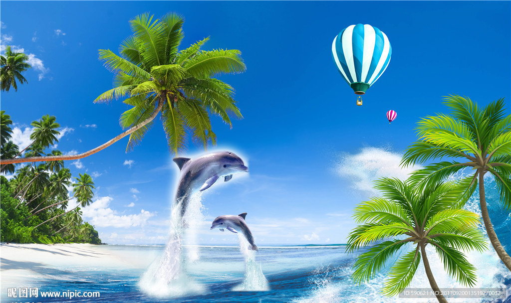 3D海景背景墙