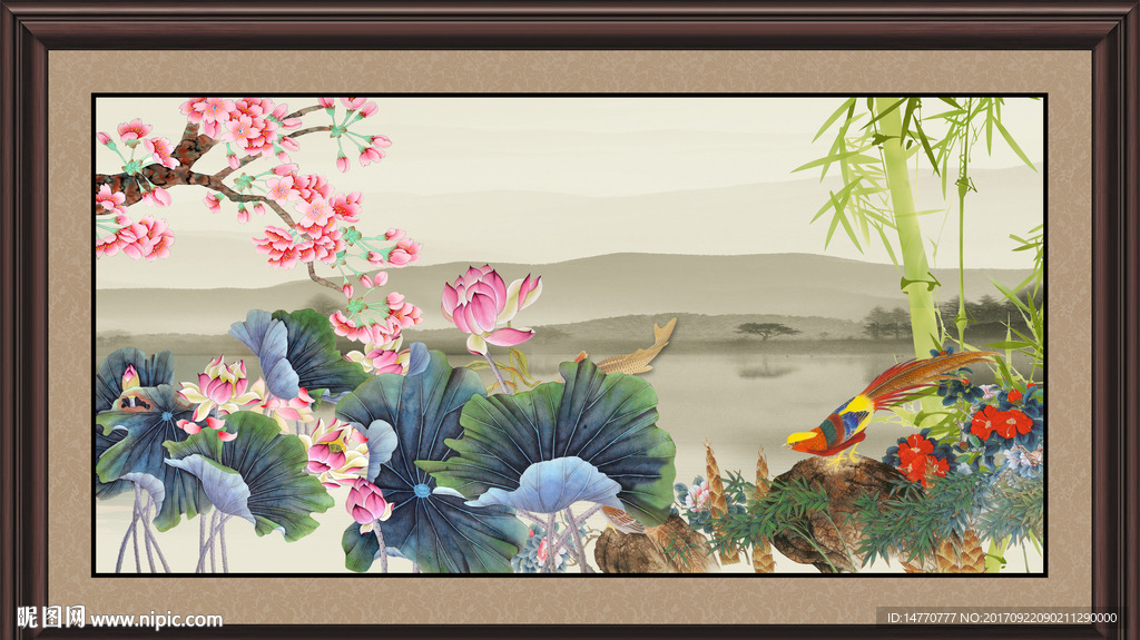 国画荷花