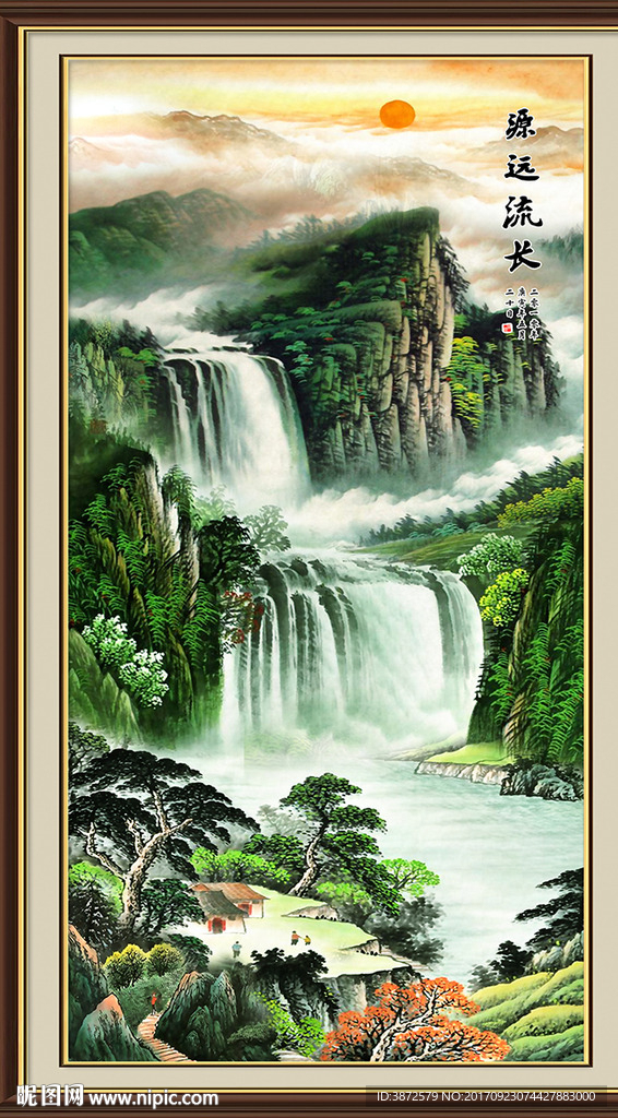 竖幅山水画