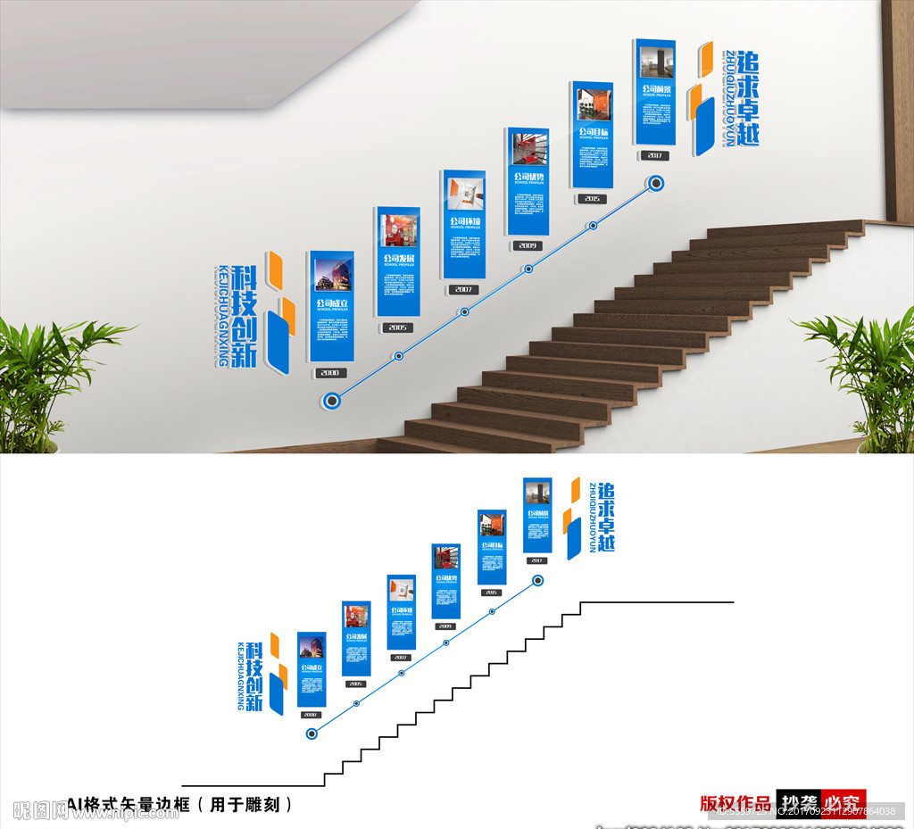企业楼梯文化墙