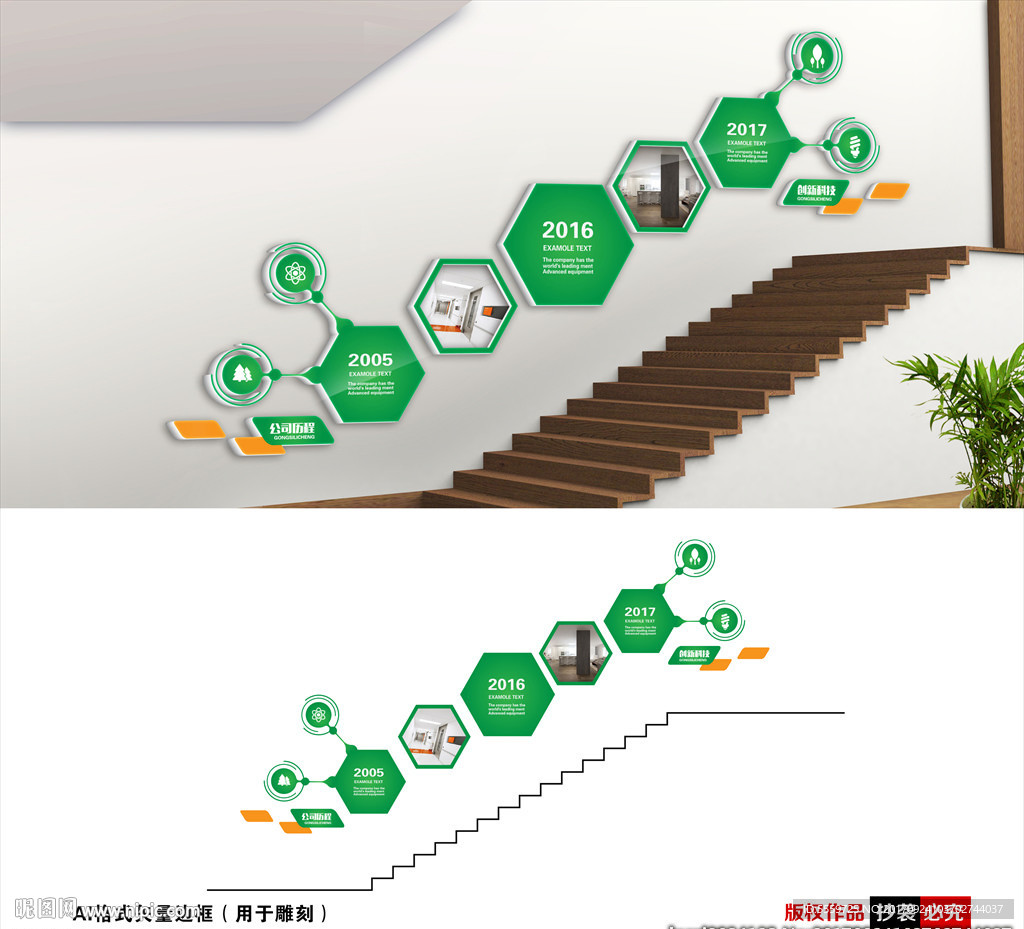 生态楼梯文化墙