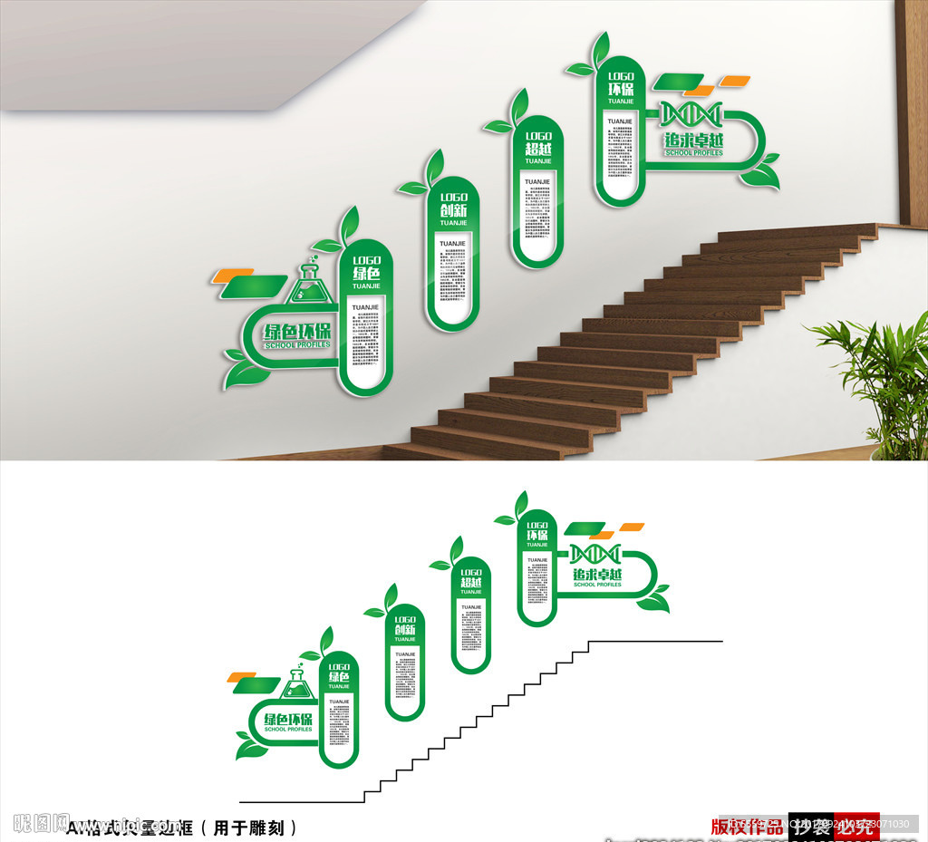 生态楼梯文化墙