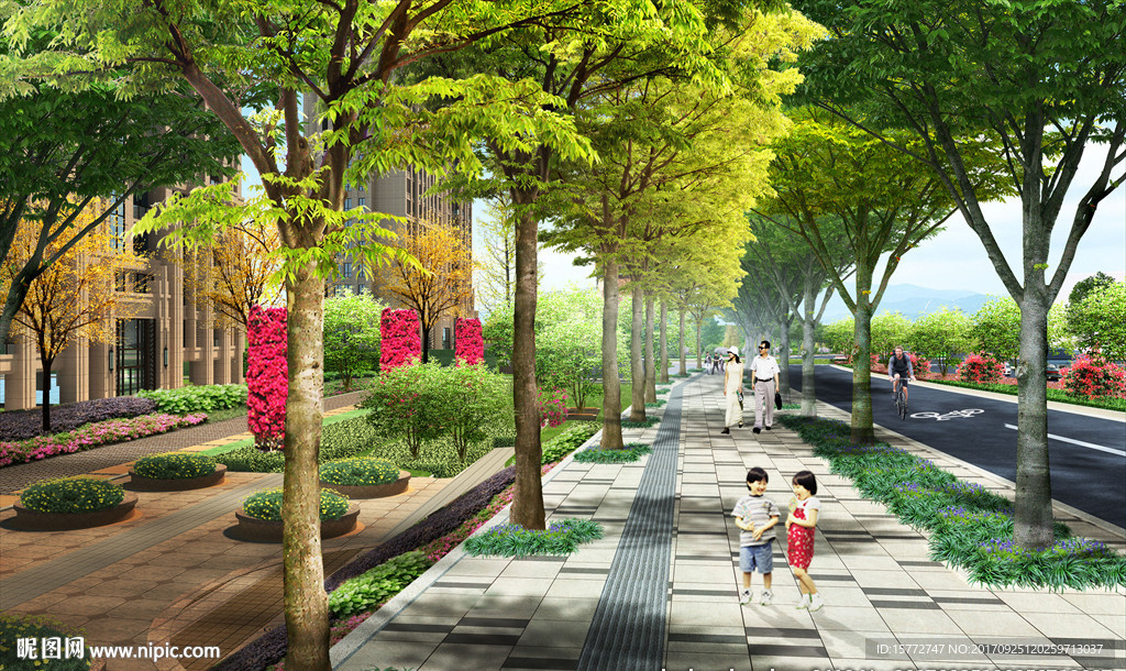 人行道 景观效果图