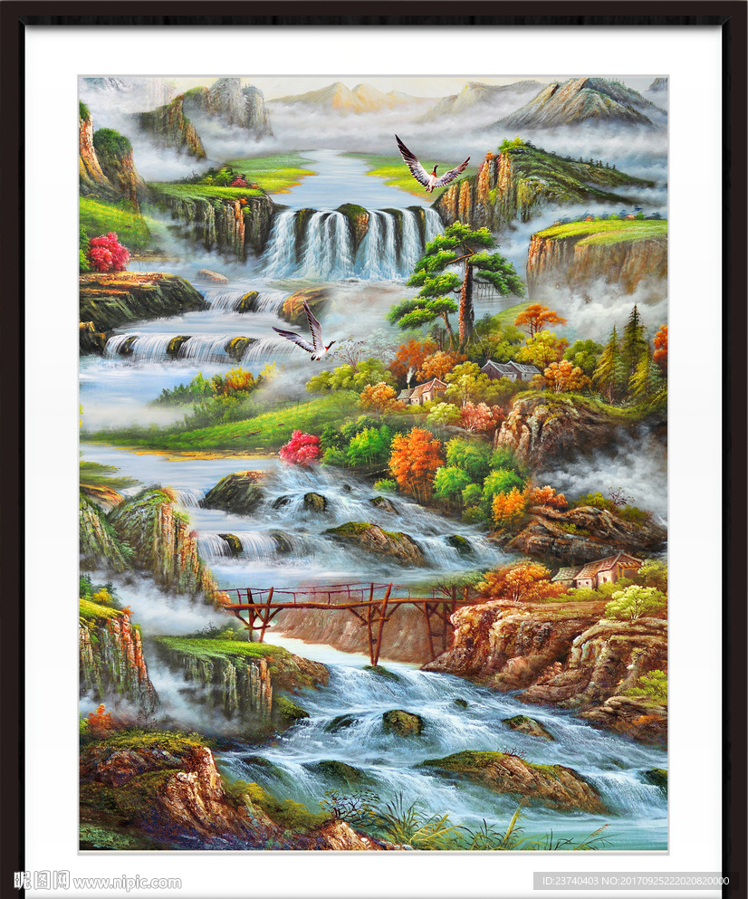 巨幅山水油画