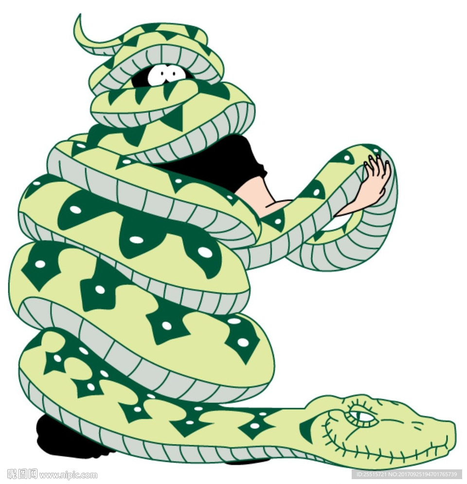 蛇咬人的图片 动漫图片