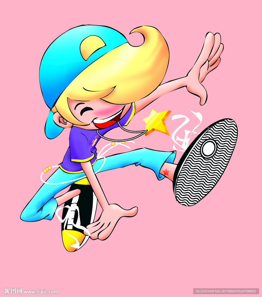 蓝帽子活力男孩