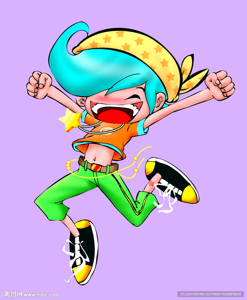 黄头巾活力男孩