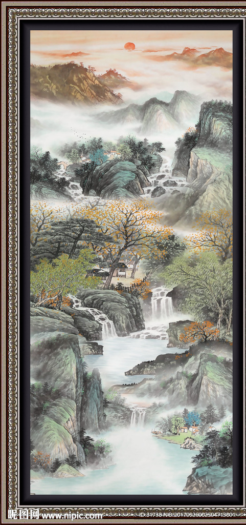 竖幅山水画