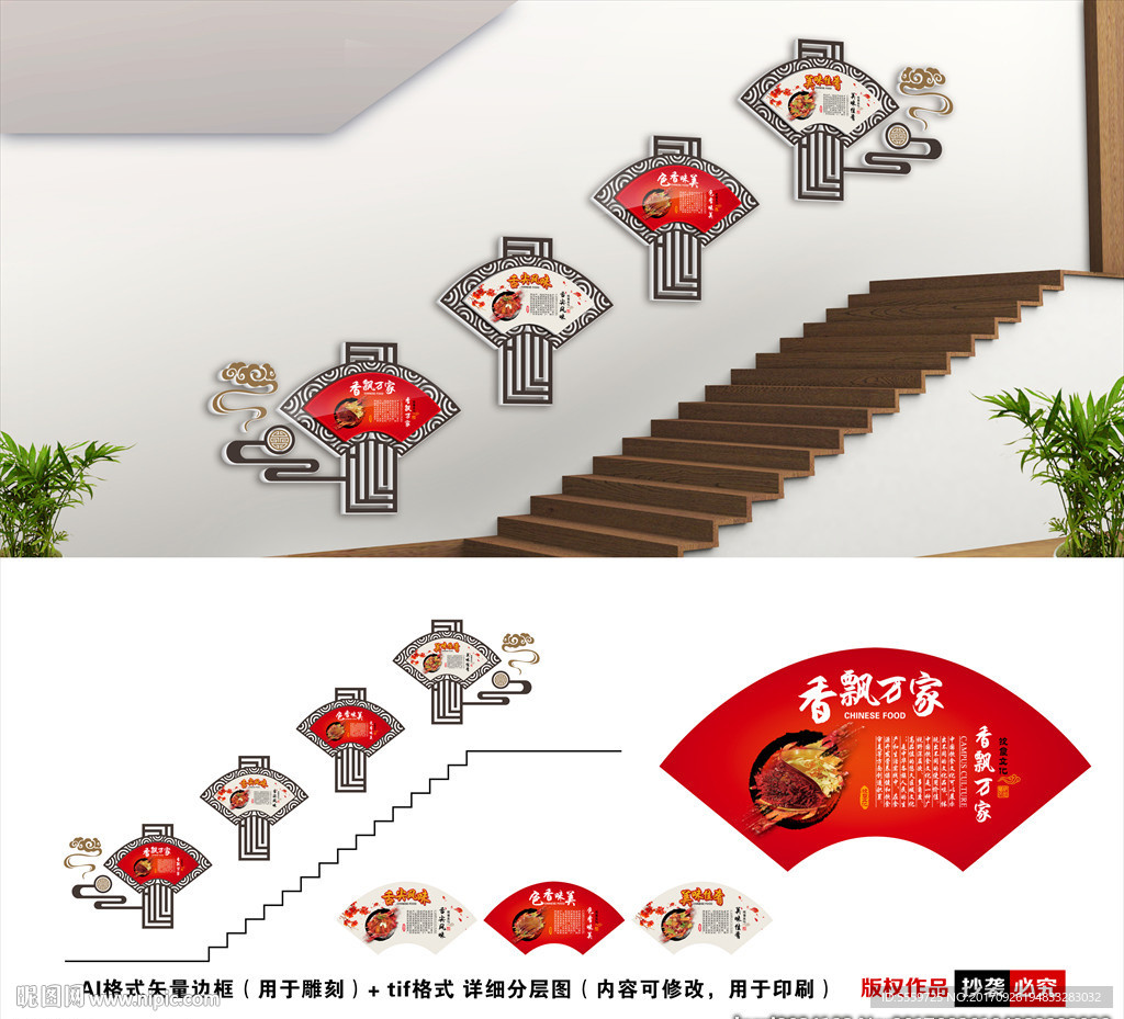 餐饮楼梯文化墙