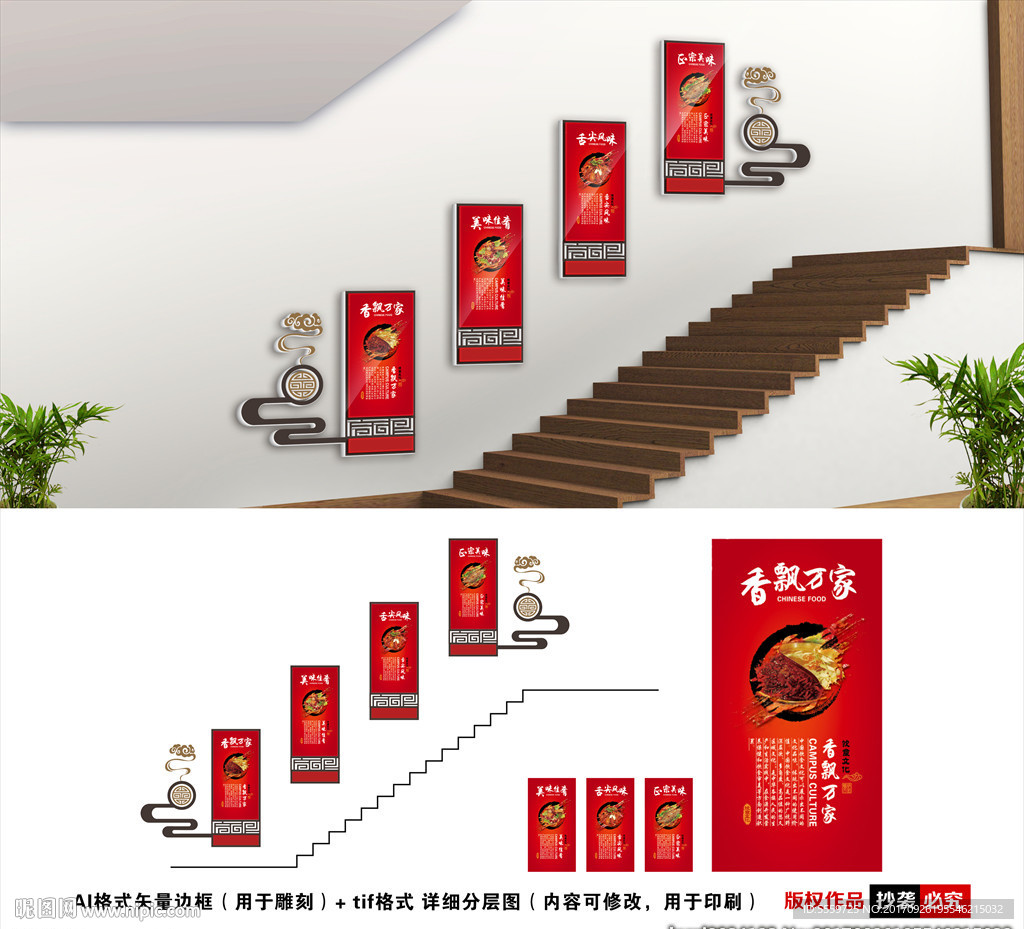 食堂楼梯文化墙