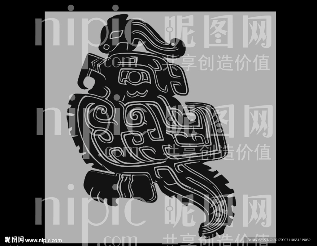青铜纹饰立鸟图案图片