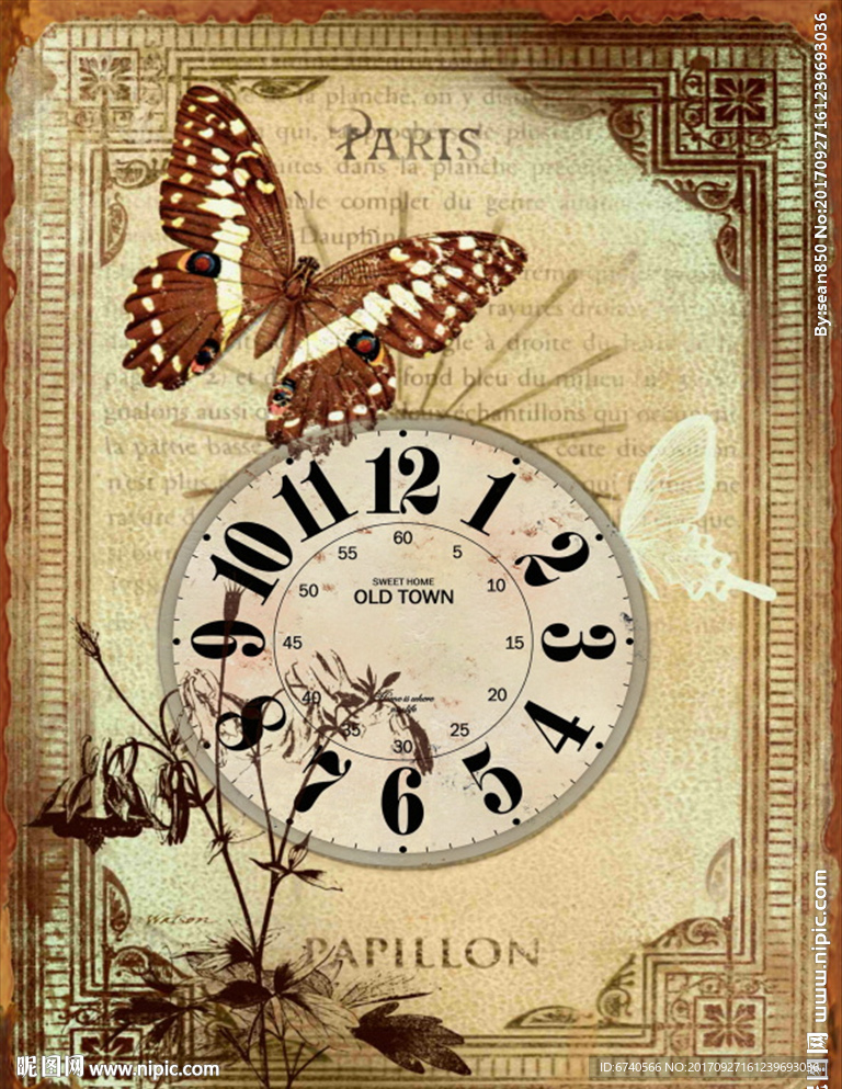 钟面纸 欧美风格 工艺品贴纸