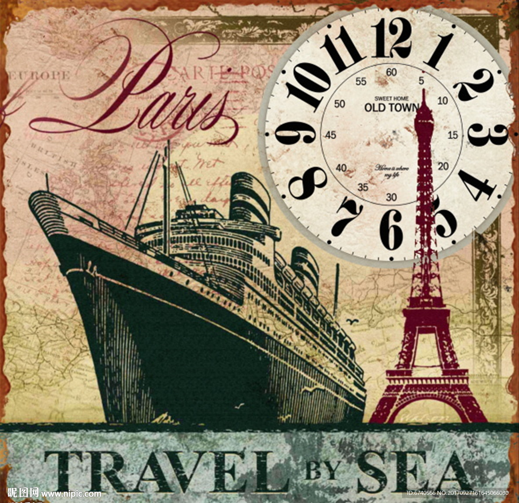 钟面纸 欧美风格 工艺品贴纸