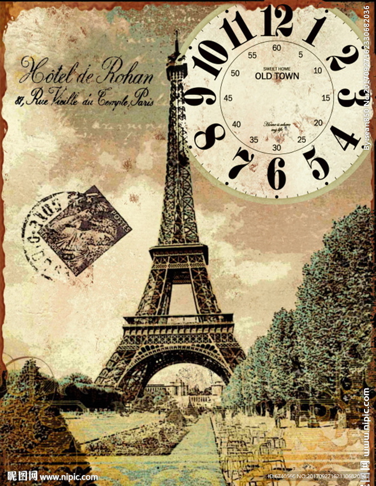 钟面纸 欧美风格 工艺品贴纸