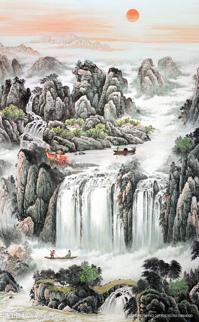 山水国画玄关