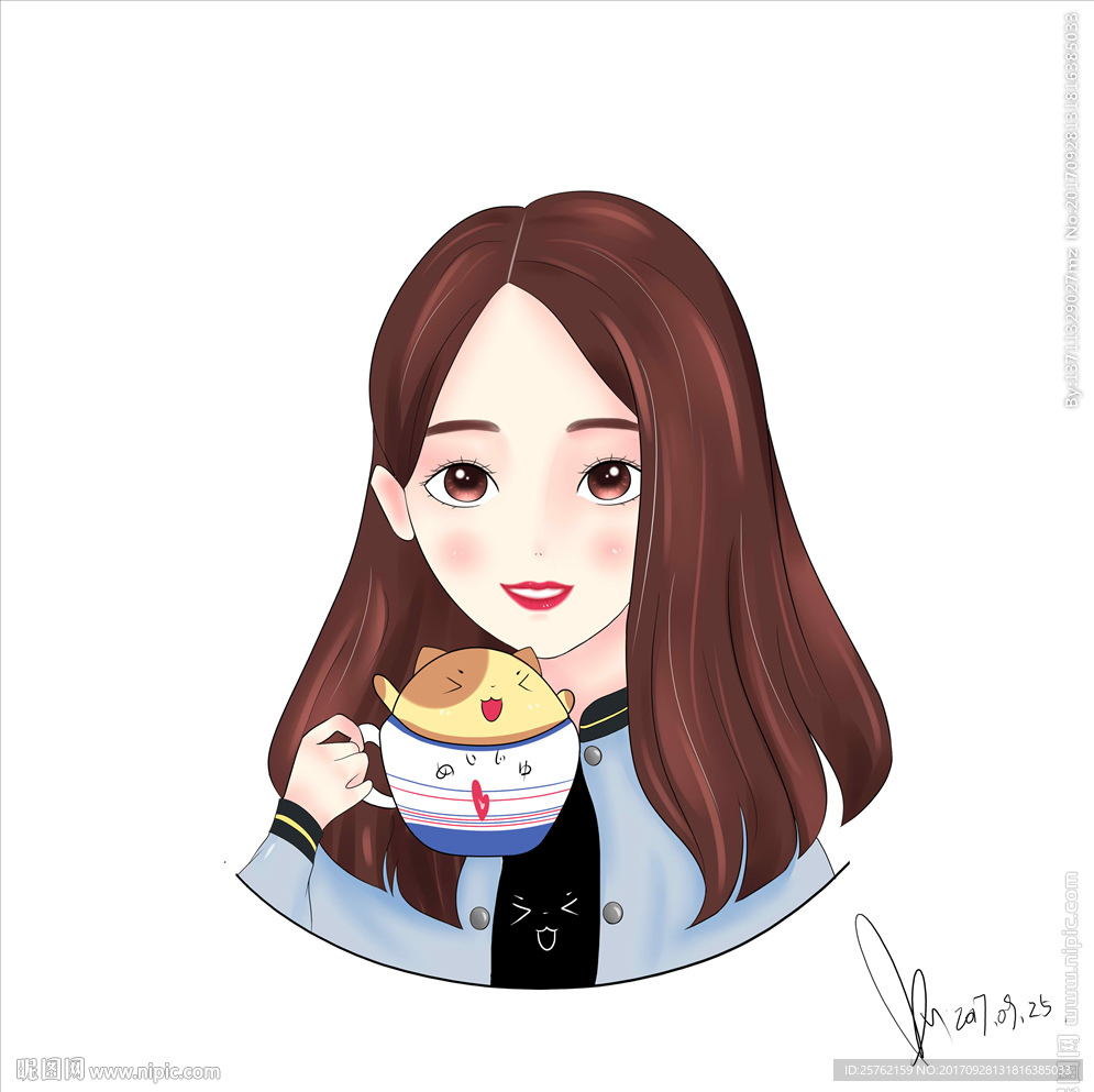 手绘小女孩