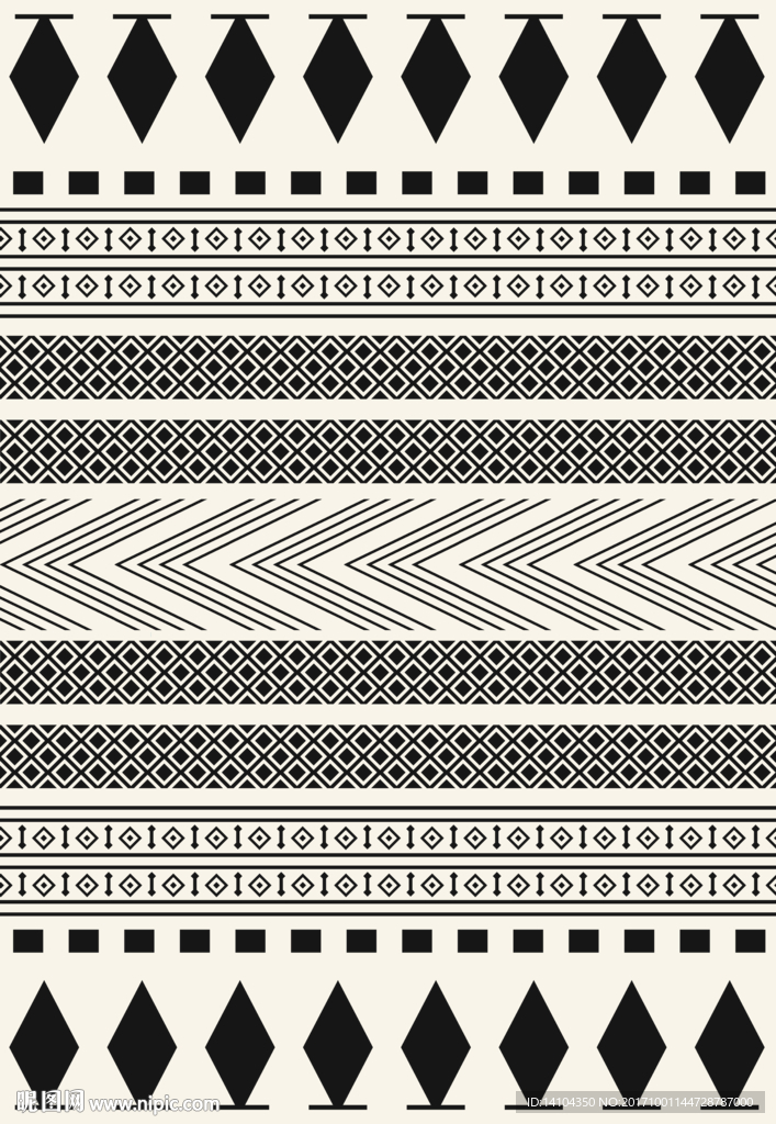 黑白几何彩印地毯