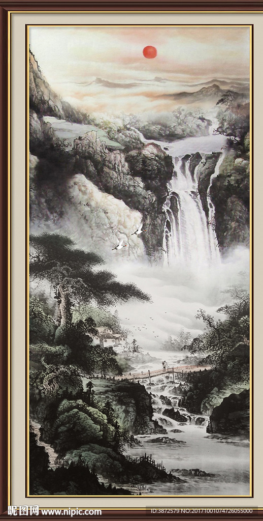 竖幅山水画