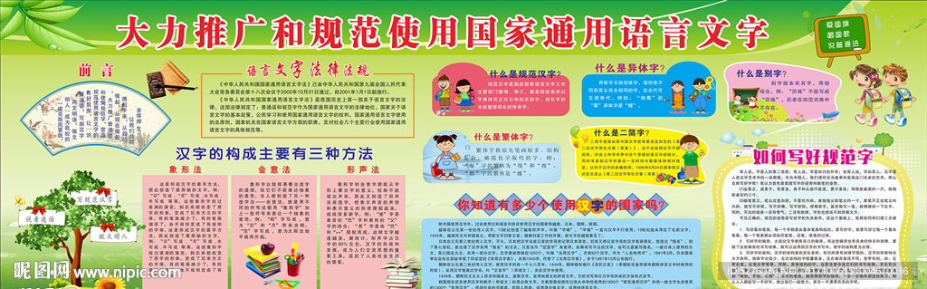 语言文字规范化宣传栏