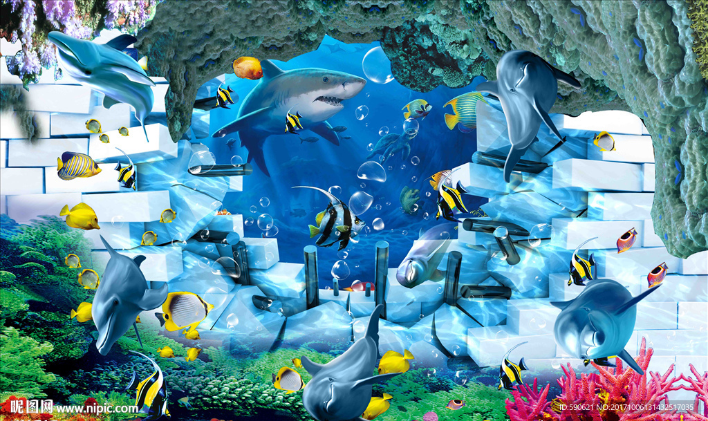 3D海洋背景墙