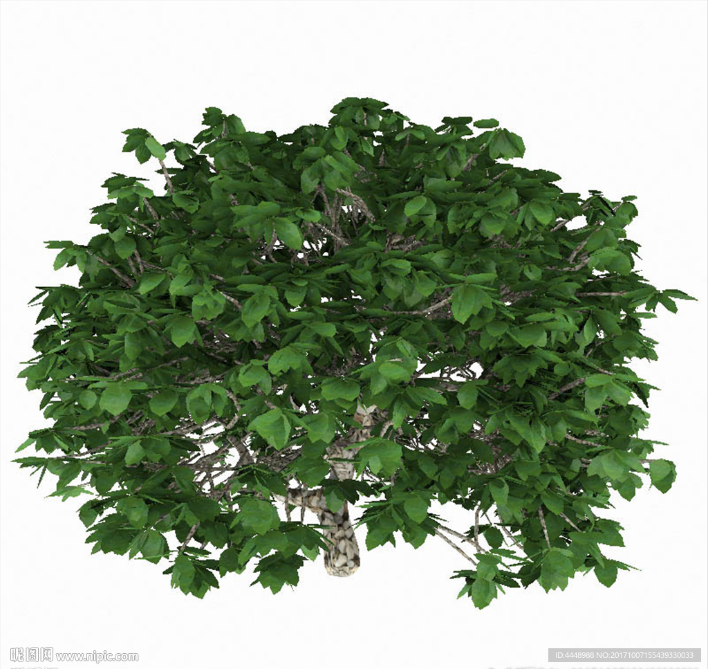 绿色室外盆栽大树模型