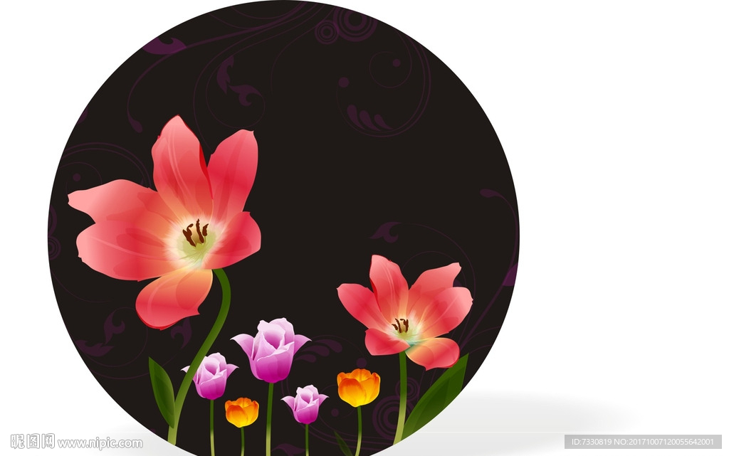 碟子花边  花纹背景 无框画