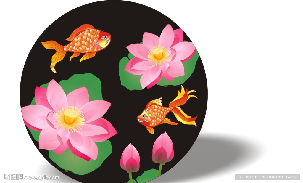 荷花鱼  无框画